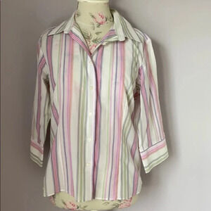Thomas pink striped button down size 12